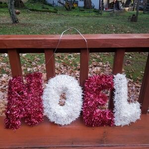 Vintage Christmas 'NOEL'  Tinsel Wall Hanging Decoration - 23.5"  LONG